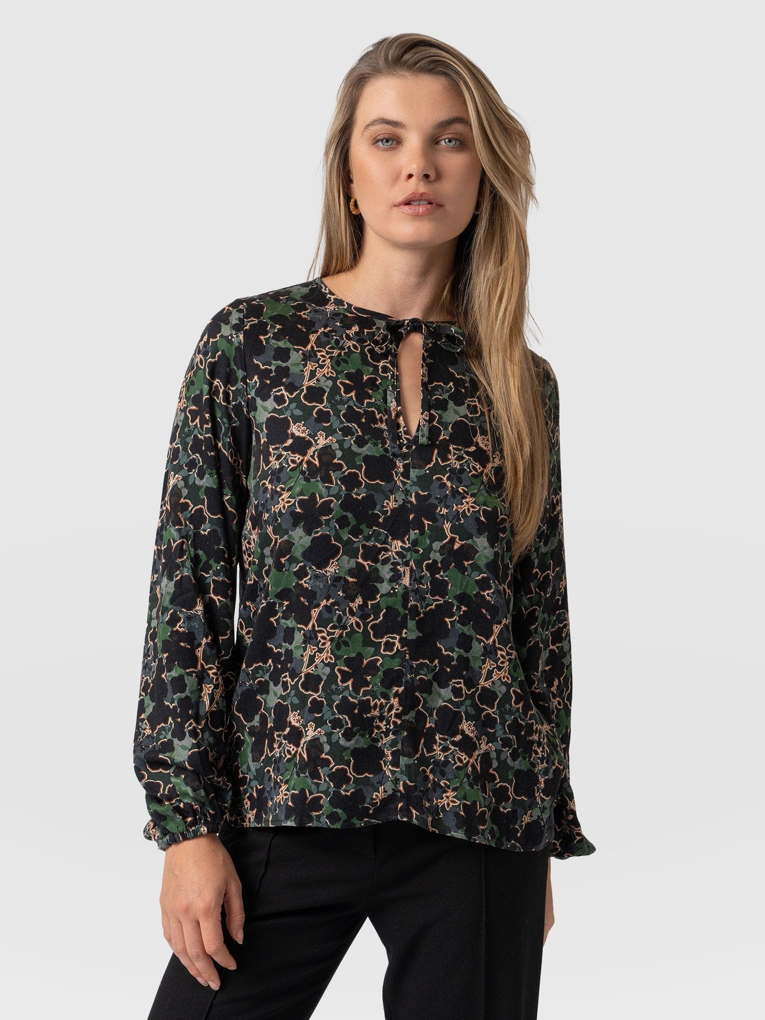 Kristen Blouse Green Twilight Floral - Women's Blouse | Saint + Sofia® EU
